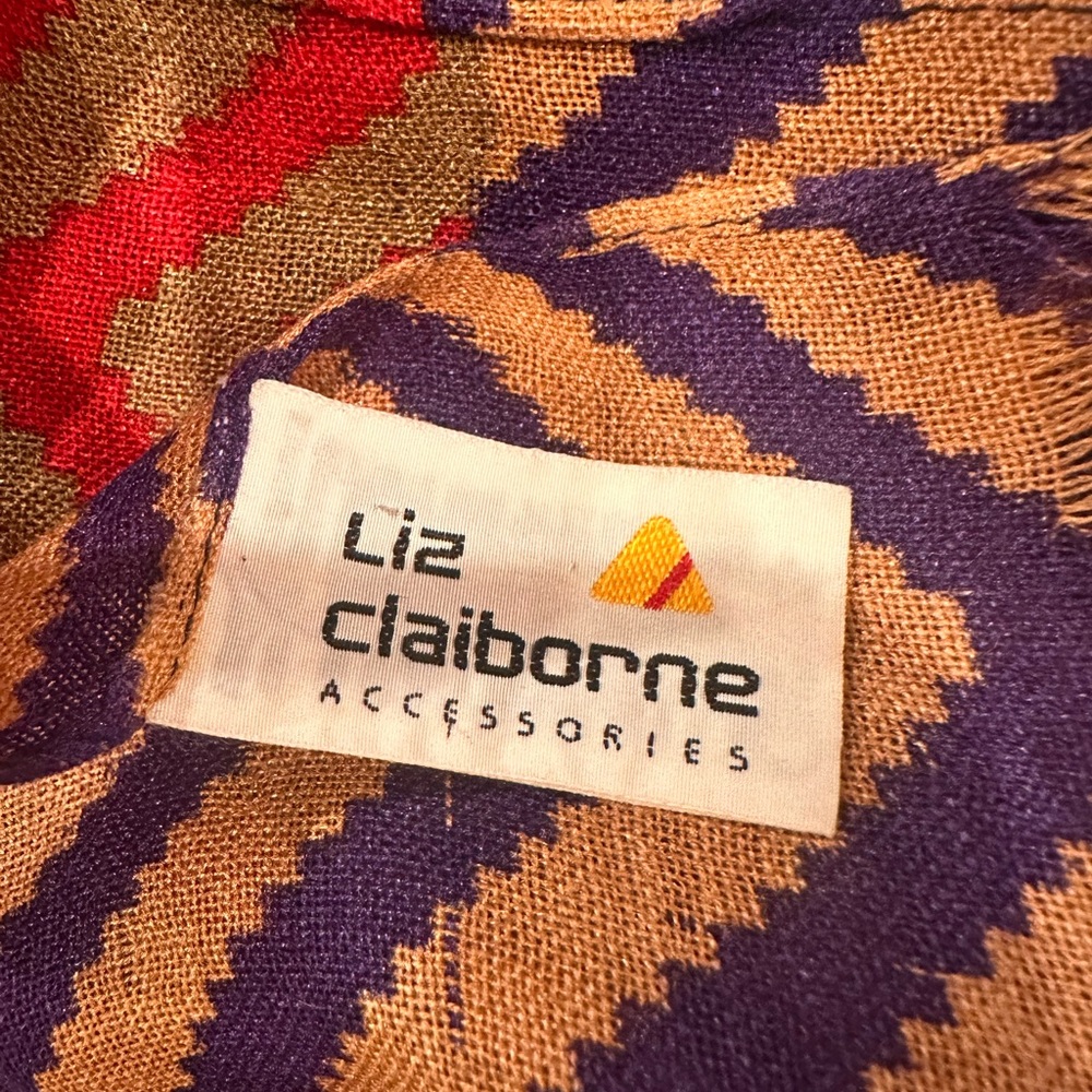 Liz Claiborne Multicolor Zigzag Pattern Scarf
